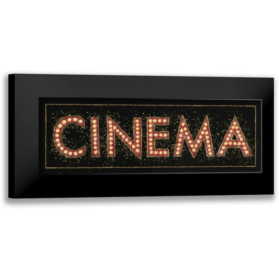 Wiens, James 14x7 Black Modern Framed Museum Art Print Titled - Cinema Marquee