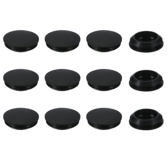 Uxcell Bouchons en Caoutchouc, Bouchons en Silicone, Bouchons en Caoutchouc Type T pour Trous Ronds de Meubles de 25-27 mm & 12 Pack & Noir