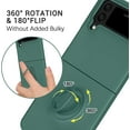 thumbnail image 4 of Z Flip 4 Case, Galaxy Z Flip 4 Case, Slim Fit Ring Holder Liquid Silicone Soft Gel Rubber Bumper Shockproof Women Men Girls Boys Case for Samsung Galaxy Z Flip 4 5G 6.7" 2022-Military Green, 4 of 15