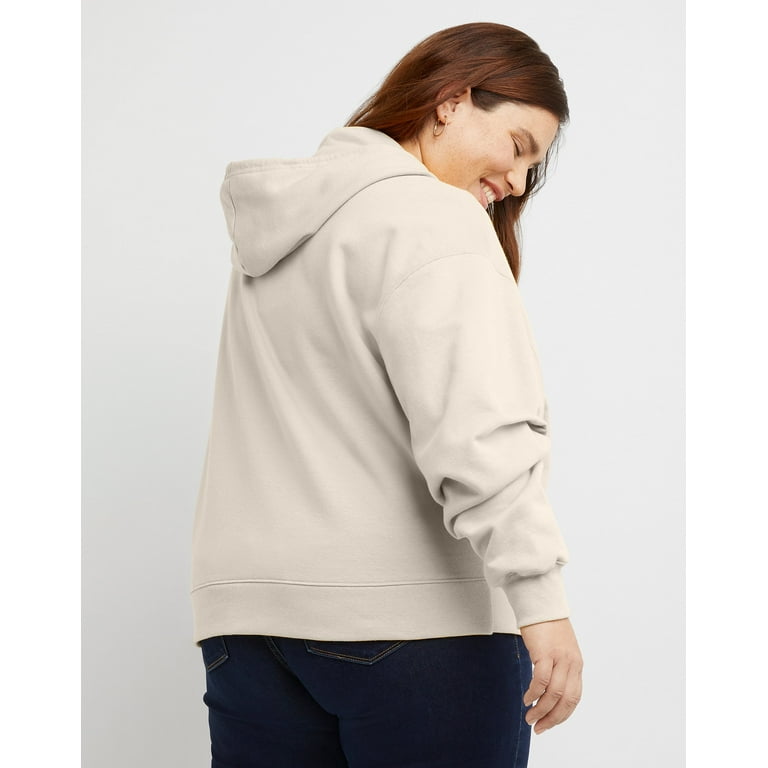 Hanes Originals Women's Fleece Hoodie (Plus Size) Natural 3X