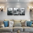 thumbnail image 3 of FCCUYE Wall Decor Living Room Large Size Canvas Wall Art For Bedroom Foggy Forest Trees Landscape Wall Painting Office Decor Wall Decorations Ready To Hang d Wall Pictures Home Decor 3 Pieces, 3 of 7