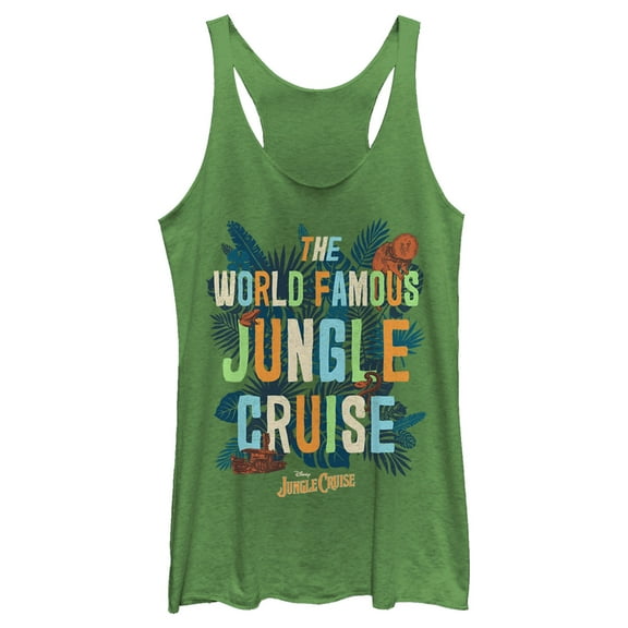 Women's Jungle Cruise The World Famous Logo Racerback Tank Top Envy Green 2X Large