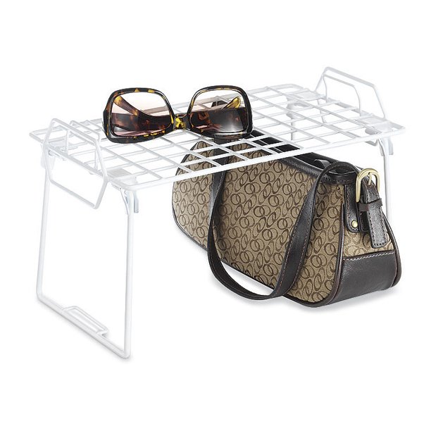 Whitmor 60233812 Small White Grid Stacking Shelf