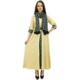 thumbnail image 3 of Bimba Indian Women Rayon Designer Beige A-Line Kurta Kurti Dress With Scarf - 4, 3 of 9