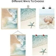 thumbnail image 4 of Shells Starfish Canvas Wall Art, Summer Beach Ocean Waves Nature Pictures, Blue Ocean Posters Print Paintings for Bathroom Bedroom Kitchen Dining Room Sea View Room Wall Decor（Only canvas）, 4 of 6