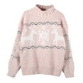 thumbnail image 4 of Chandail de Noël pour Femmes, Tricoté Décontracté, Mode, Imprimé, Cardigan Chaud, Col Rond, Fermeture Mi-Longue, 4 of 6