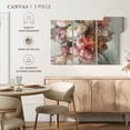 thumbnail image 4 of Elephant Stock Blush Bouquet Wall Art - Horizontal Multi Panel Canvas - Living Room Wall Decor - Floral And Botanical Multi Panel - Pink And Gray Decor By Danhui Nai - 57" x 36", 4 of 5