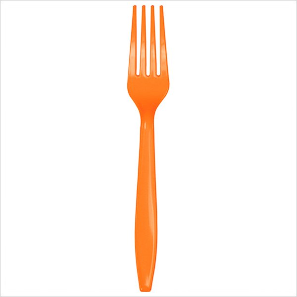 Premium Plastic Forks Bulk Sunkissed Orange,Pack of 50