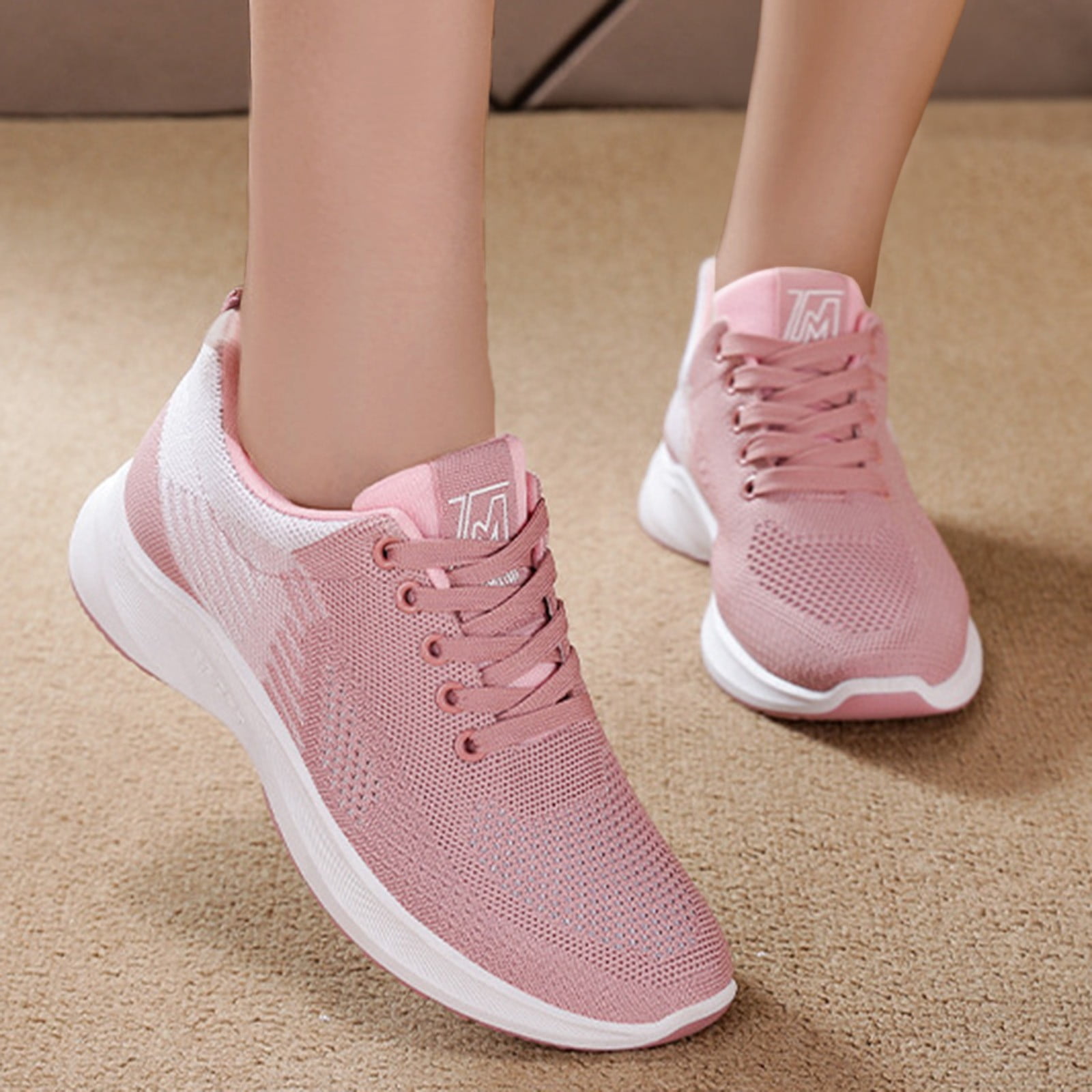 KaLI_store Dress Shoes for Women Womens Walking Shoes Non-Slip Tennis  Sneakers Running Shoes Pink,8 