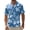 White Flower Blue, variant on Men's Hawaiian Wrinkle Free Short Sleeve Button Down Tropical Floral Beach Vacation Shirt
