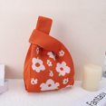 thumbnail image 5 of Unique Bargains 1 Pc Knitted Wrist Bag Flower Gift Bag Orange, 5 of 5