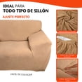 thumbnail image 4 of LABBA Cubre Sala Protector Ajustable de Sillón, Juego de 3pzs, Tejido Elástico, Fácil Lavado, Color Camel, 4 of 9