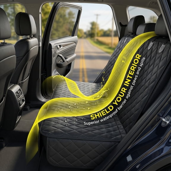 Ukmk Dog Car Seat Cover, Waterproof Anti-Scratch Pet Back Seat Protector for Cars SUV Trucks