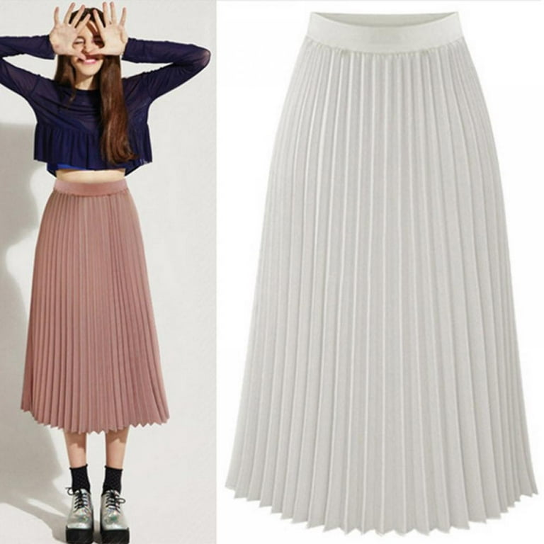 Mid length pleated skirts walmart online