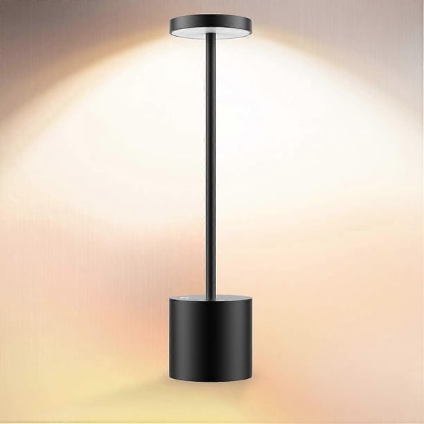 Cordless Table Lamp, LED Metal USB Rechargeable 6000mAh 2-Levels Brightness Night Light Desk Lamp Reading Lamp(Gold)