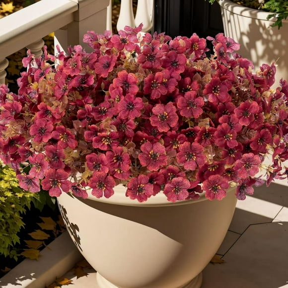 Flores Artificiales de Otoño de 35 Cm, Color Amarillo, Rojo y Naranja, Planta de Seda Artificial | Decoración Realista para Acción de Gracias, Halloween, Navidad, Bodas, Fiestas, Hogar y Jardín.