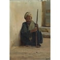 thumbnail image 2 of Henry&nbsp;Brokman 14x18 Black Ornate Wood Framed Double Matted Museum Art Print Titled - Luxor, Arabic Holding a Stick Sitting in a Street (ca 1892), 2 of 5