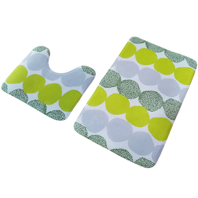 2pcs/set Soft Microfiber Bath Mats Sets Non Microfiber Bath Slip U Shape Bath Carpet Set