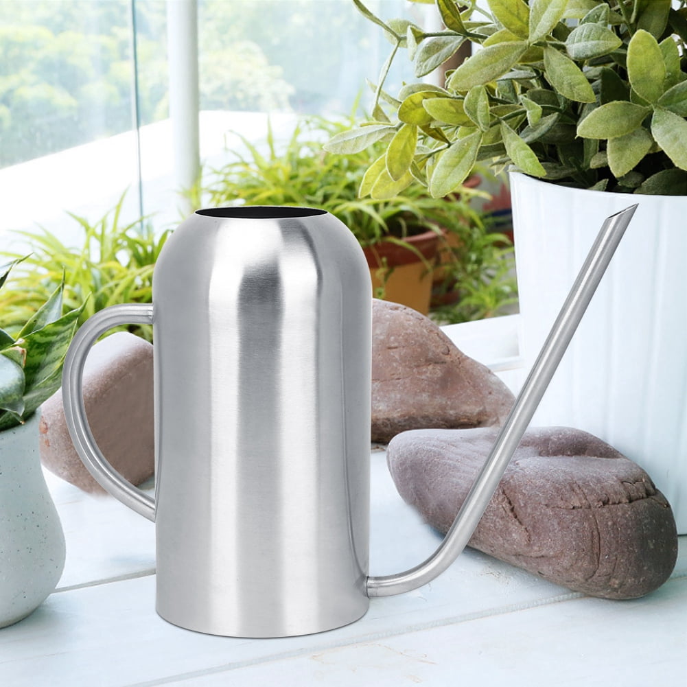 YAHHU 1.5L / 0.4 Gal Stainless Steel Watering Can, Long Spout High Arc Plant Watering Pot for Indoor Outdoor Succulents, Silver (10.24 inches / 26 cm)