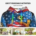 thumbnail image 4 of Haiem Eagle Head With American Flag for Women's Fashion Hoodies & Sweatshirts with Kangaroo Pocket,Hooded Sweatshirt with Eye-catching Drawstrings-Medium, 4 of 7