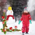 thumbnail image 4 of Bolsa para niños Guantes para Dedos Jugar Punto de Nieve Manoplas de esquí para niños Impermeables y engrosadas cálidas,Green, 4 of 5