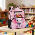 thumbnail image 2 of Jeiento Elephant 13.5 Inch Preschool Backpack for Toddler Girls 3-5, Lightweight Kids School Bag, Bookbag for Kindergarten with Storage Pockets, Pink, 2 of 7