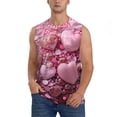 thumbnail image 6 of Daiia Pink Glitter Heart Candy Printed Men's Tank Tops,Casual Soft Sleeveless Gym Muscle Shirts Bodybuilding Tee-Small, 6 of 8