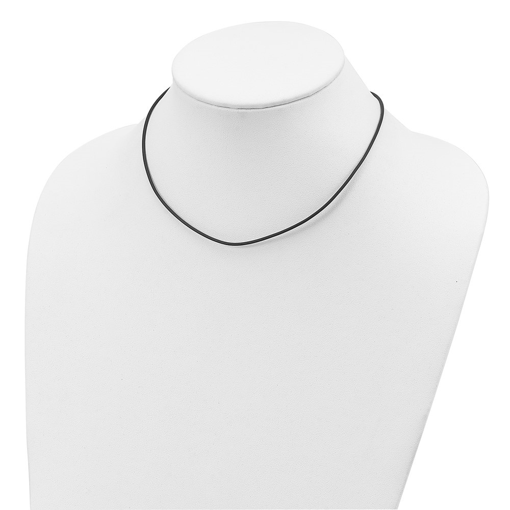 Diamond2Deal 925 Sterling Silver 1.5 mm Brown Leather Cord Necklace for Women 16"