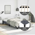 thumbnail image 4 of vidaXL Twin Bed Frame, Velvet Upholstered Platform Bed Frame, Dark Gray, No Mattress, 4 of 9