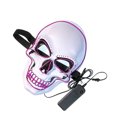 thumbnail image 3 of Máscara facial LED con 3 modos de iluminación, calavera brillante y aterradora, ideal para Halloween, cosplay, fiestas navideñas, luz morada., 3 of 14