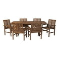 thumbnail image 3 of Walker Edison 7 Piece Outdoor Extendable Dining Table Set, Brown, 3 of 3
