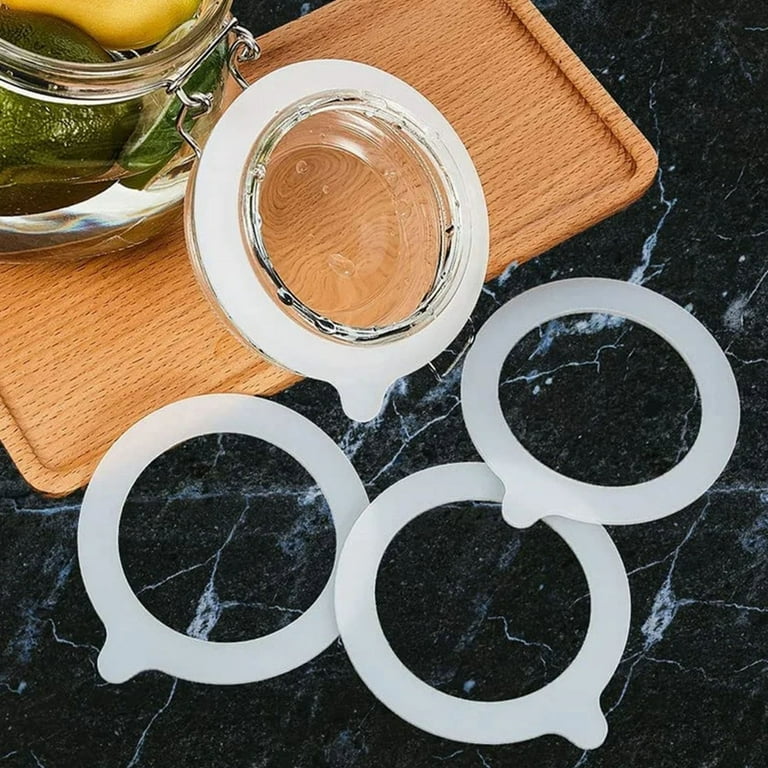 6PC Silicone Jar Gaskets - 3.75 Inch Airtight Seals For Regular Mouth Mason Jars
