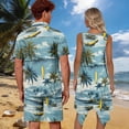 thumbnail image 2 of Yuyamidu His and Hers Matching Outfits Palm Tree for Women Midi Dress Mens Vacation Outfits Men's Shirt and Short Sets Matching Beach Outfits for Couples Button Down Short Sleeve Shirt Man 2XL, 2 of 5