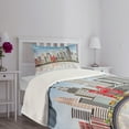 thumbnail image 5 of Ambesonne Detroit Quilted Bedspread Set 2 Pcs, Cityscape Skyscrapers, Twin Size, Multicolor, 5 of 6