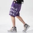 thumbnail image 4 of Pantalones cortos casuales con estampado de letras de verano para hombre, pantalones cortos holgados de moda de calle alta, pantalones cortos Y2K nuevos de 2023, pantalones cortos para gimnasio, balon, 4 of 5