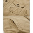 thumbnail image 5 of HOW'ON Men's Warm Sherpa Lined Casual Jacket Multi Pockets Cargo Jackets Coat Khaki L, 5 of 7