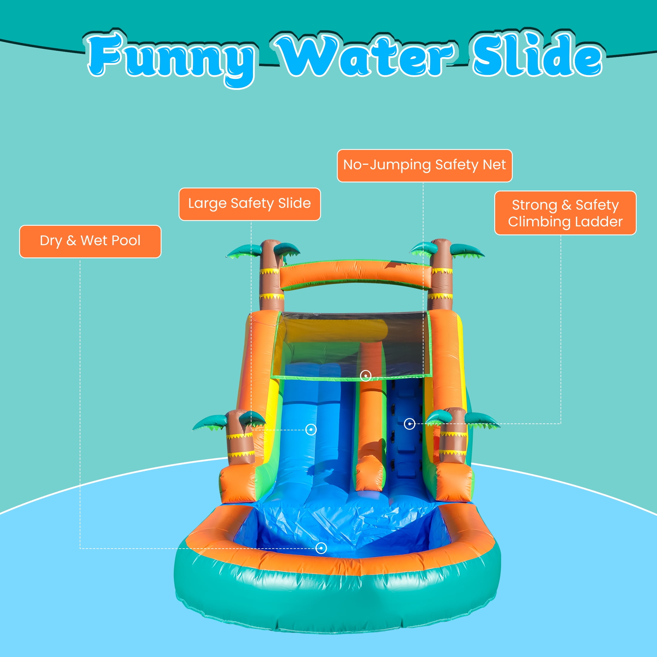 Relunch 21FT(L) Commercial Water Slide for Adults Kids, Heavy Duty PVC Inflatable Water Slide Backyard with Blower, 21x9x12FT