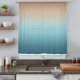 thumbnail image 5 of Navy Blue Brown Ombre Sheer Curtains 45 Inches Long, Teal Gradient Color Modern Abstract Light Filering Curtains, Breathable Simi Curtain Privacy Drapes for Kitchen Bathroom Small Window Treatment, 5 of 9