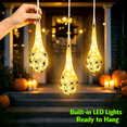 thumbnail image 5 of Halloween Hanging Light Up Spider Egg Sacs Decorations, Hanging Web Prop with Black Spiders, Indoor Outdoor Halloween Decor for Party Proch Yard Tree, 5 of 6