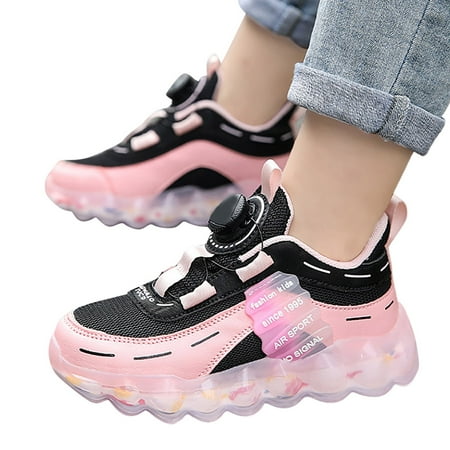 

RUICUW Toddler Boys Trendy Breathable Mesh Light Up Running Shoes With Assorted Colors 9-9.5 Years