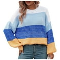 thumbnail image 2 of Lilgiuy Cozy Sweaters for Women Fashion Casual Color Long Sleeve Round-Neck Pullover Sweater for New Year Thanksgiving, 2 of 5