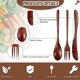 thumbnail image 2 of 15 Pcs Wooden Spoon Fork Knife Cutlery Set Wooden Dinner Utensil Set Kitchen Wooden Flatware Tablew, 2 of 5