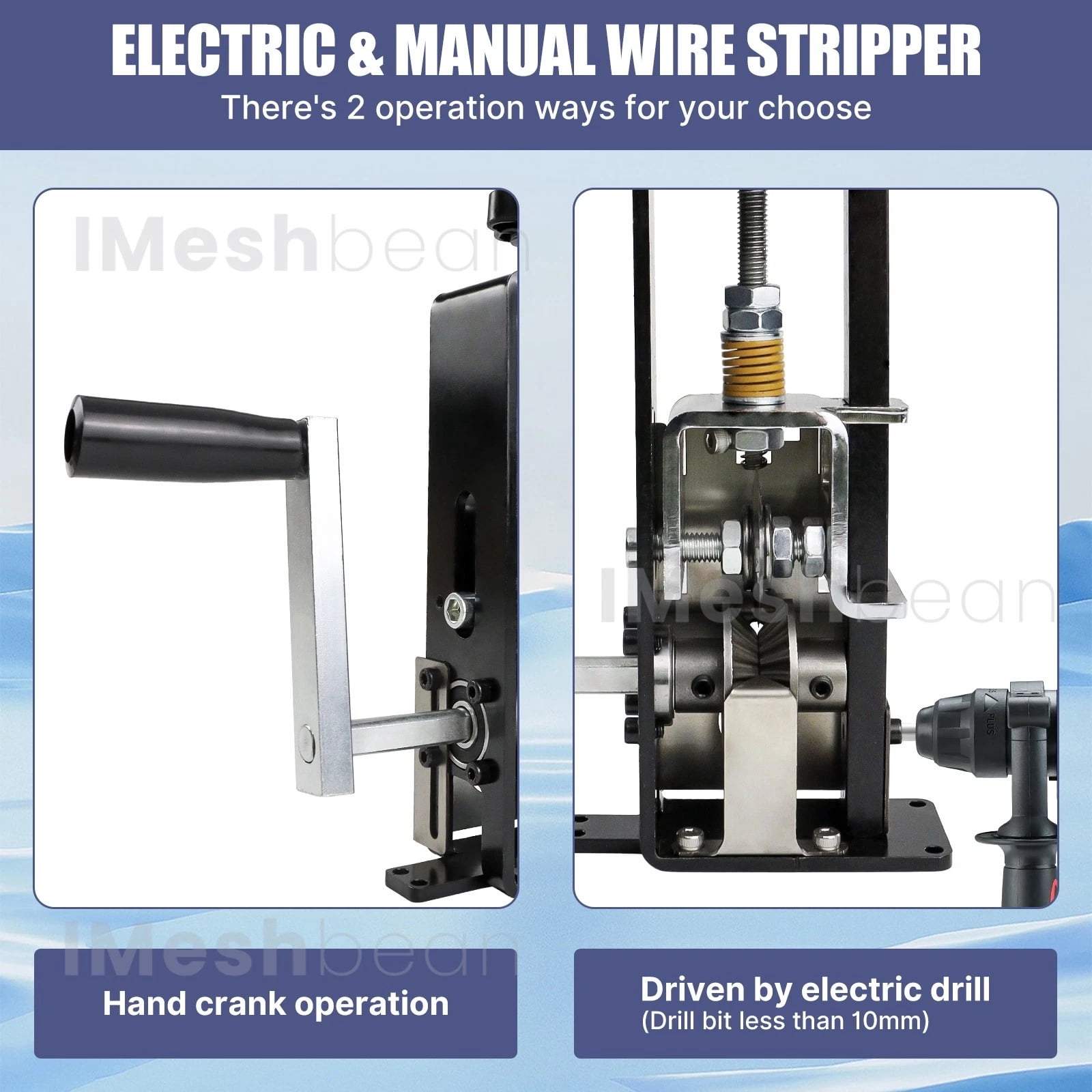 iMeshbean Electric & Manual Wire Stripping Machine Cable Cutter Copper Peeling Stripper US