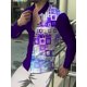 thumbnail image 1 of Camisa formal de fiesta para hombre, nueva moda , material prémium, solapa a cuadros, informal, formal, de calle, pequeña, de gran tamaño, 1 of 6