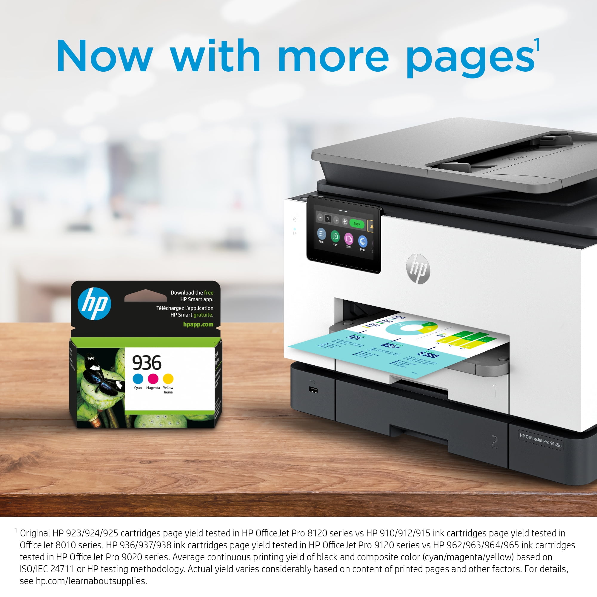 HP 936 Cyan Magenta Yellow Ink Cartridge 3-Pack, ~800 Pages HP 936 Cyan Magenta Yellow Ink Cartridge 3-Pack, ~800 Pages