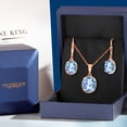 thumbnail image 4 of Gem Stone King 7.20 Ct Millennium Blue Mystic Quartz 18K Rose Gold Plated Silver Pendant and Earrings Jewelry Set, 4 of 5