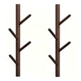 thumbnail image 1 of Perchero de pared en forma de árbol VAWNKUKN, paquete de 2, marrón oscuro, 1 of 9