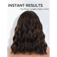 thumbnail image 5 of Lightweight Short Wavy Bob Wig with Curtain Bangs for Women -  Looking Synthetic Wig for Daily Wear, Beginner Friendly 14 Inch Heat Resistant Fashion Wig (Black with Brown Highlights), 5 of 6