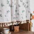 thumbnail image 5 of Floral Kitchen Curtains with Tassels Cotton Tier Curtains Farmhouse Cafe Curtains Country Small  Boho Window Curtains Rustic for Laundry Room Bathroom, 5 of 10