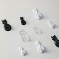 thumbnail image 1 of facefd 2 Pieces ABS Animal Shape Hook Punch-free Decorative Self-adhesive Replacement Simple Style Bathroom Key Hanger White, 1 of 9